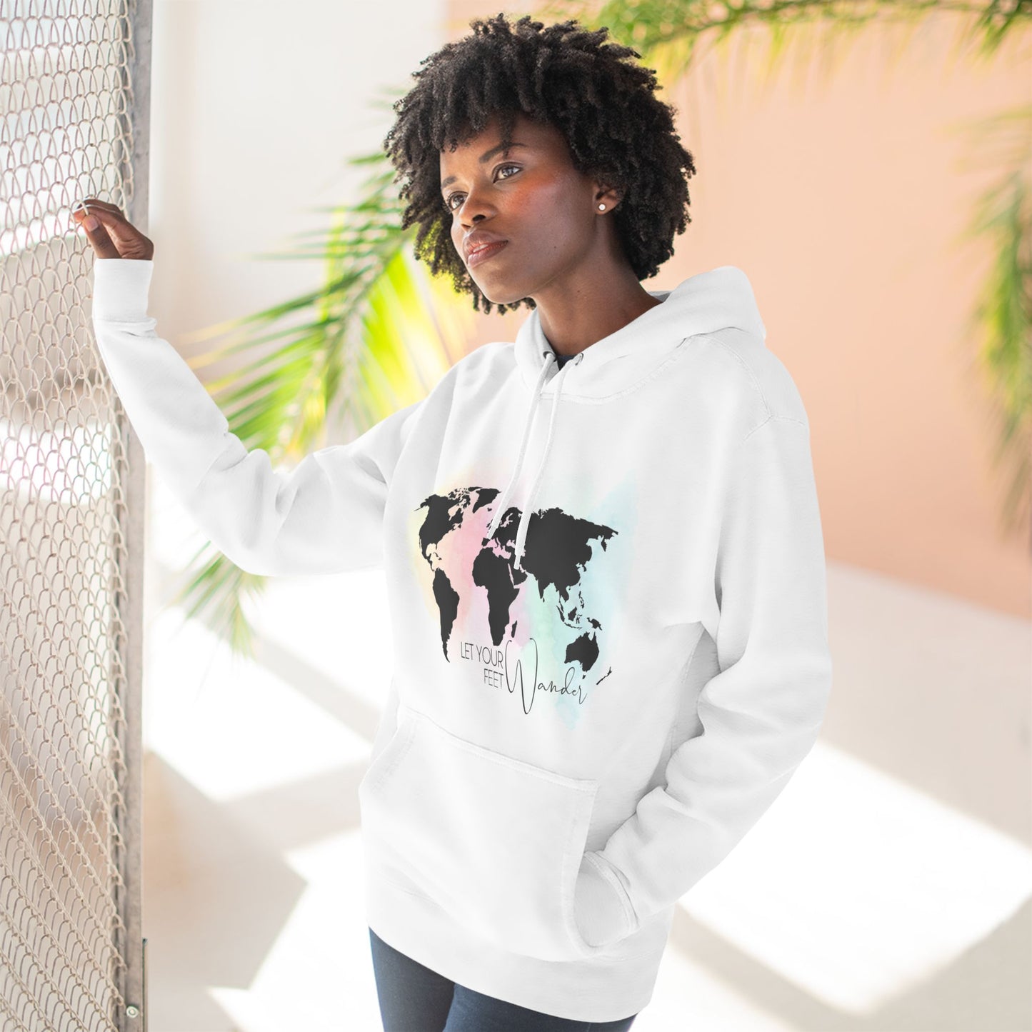 Three-Panel Fleece Hoodie, Let your Feet Wander