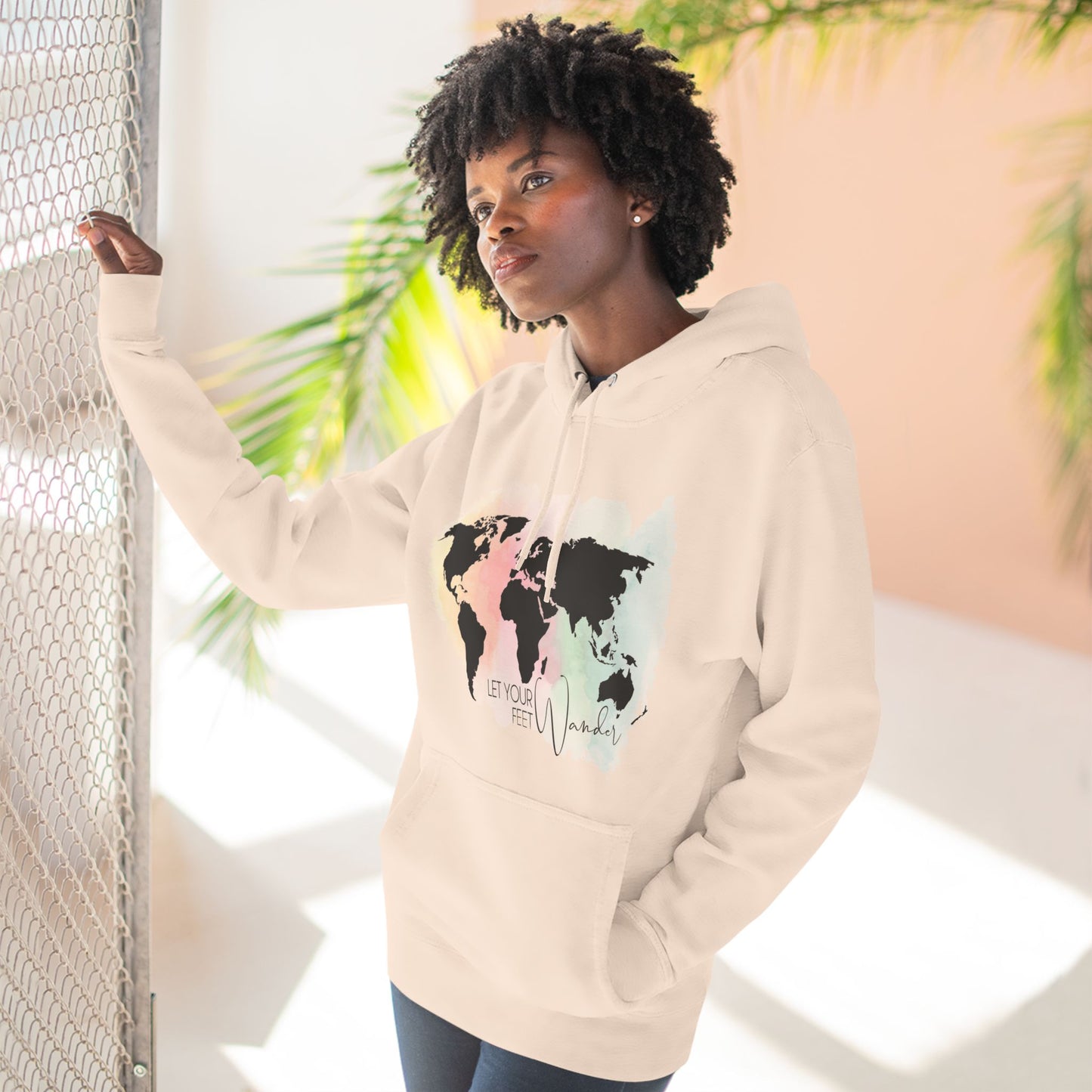 Three-Panel Fleece Hoodie, Let your Feet Wander