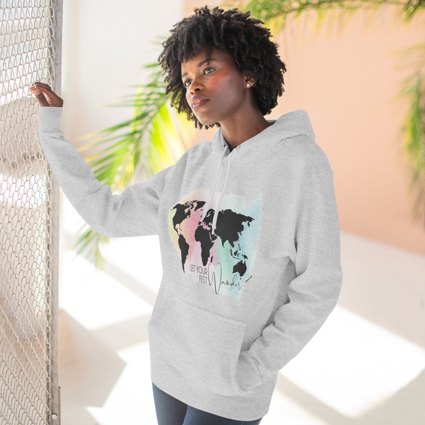 Three-Panel Fleece Hoodie, Let your Feet Wander