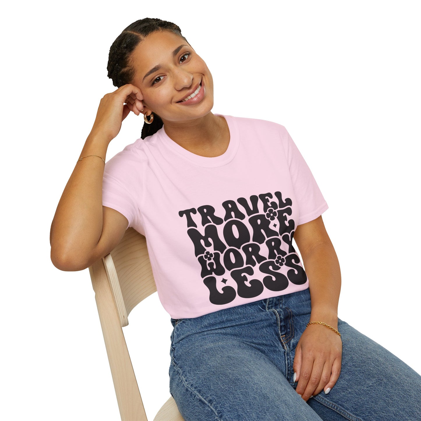 Unisex Softstyle T-Shirt, Travel More Worry Less