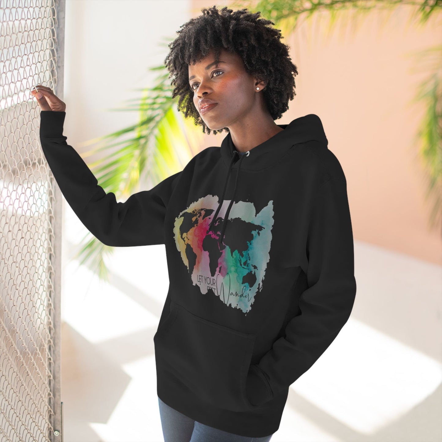 Three-Panel Fleece Hoodie, Let your Feet Wander