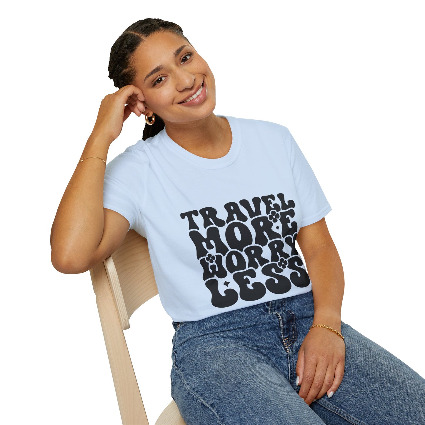 Unisex Softstyle T-Shirt, Travel More Worry Less