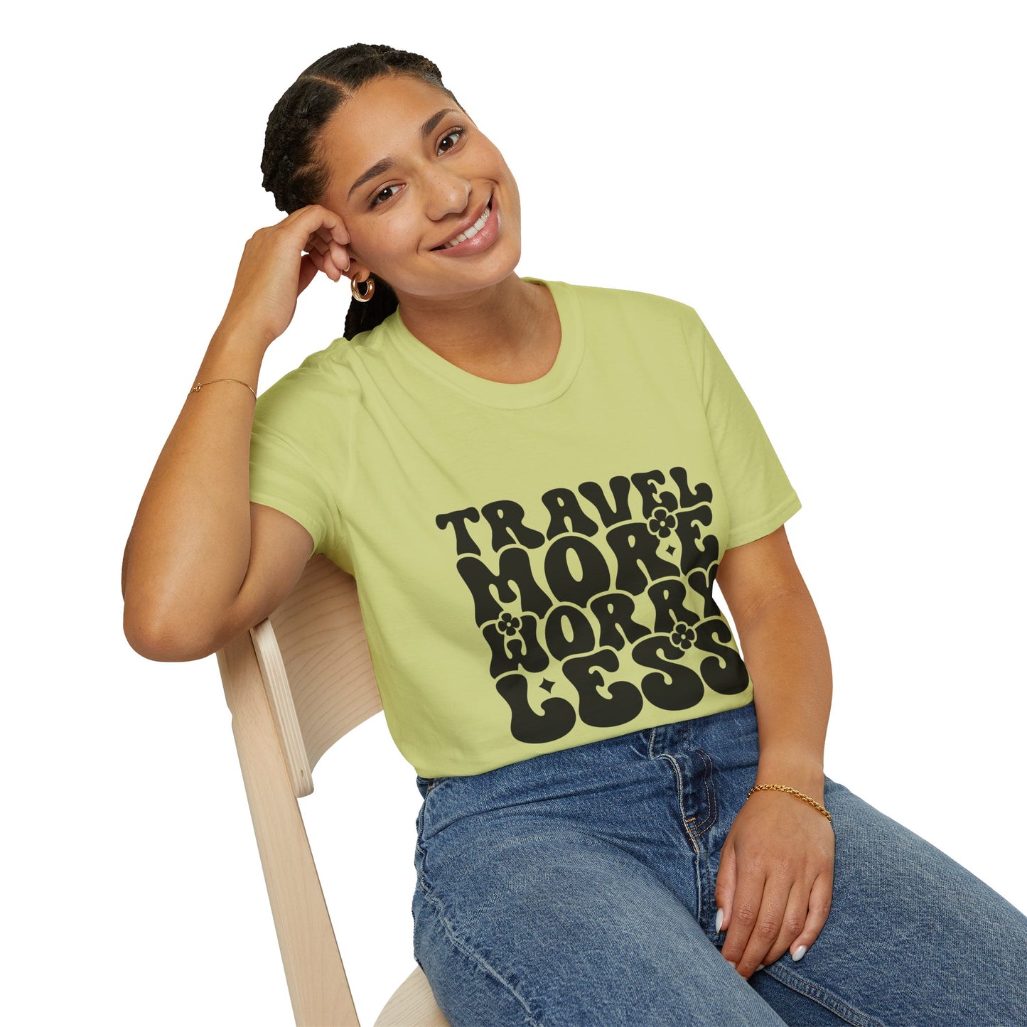 Unisex Softstyle T-Shirt, Travel More Worry Less