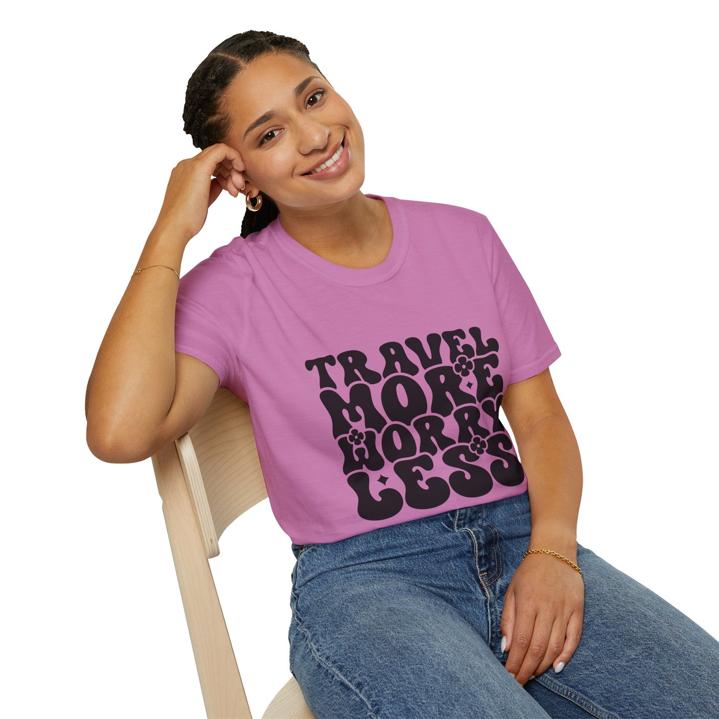 Unisex Softstyle T-Shirt, Travel More Worry Less