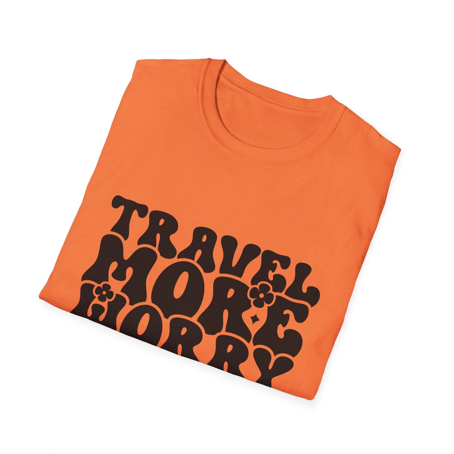 Unisex Softstyle T-Shirt, Travel More Worry Less