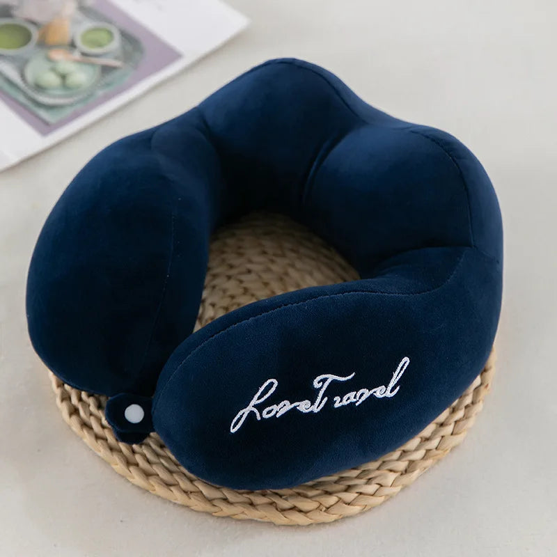 Travel Neck Pillow Travel Neck Cushion Durable U-Shaped Travel Portable Neck Pillow Airplan Soft Pillow PP Cotton