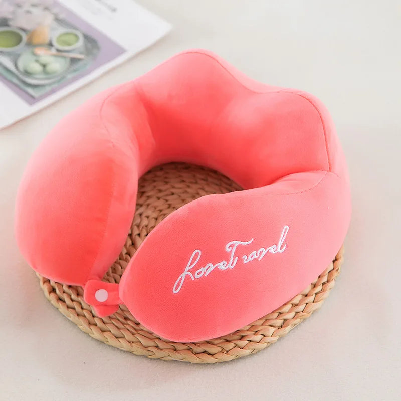 Travel Neck Pillow Travel Neck Cushion Durable U-Shaped Travel Portable Neck Pillow Airplan Soft Pillow PP Cotton